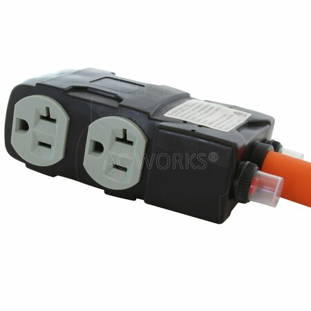 Ac Works 1.5FT 14-30P 4-Prong Dryer Plug to 4 Household Outlets with 24A Breaker S1430CBF520